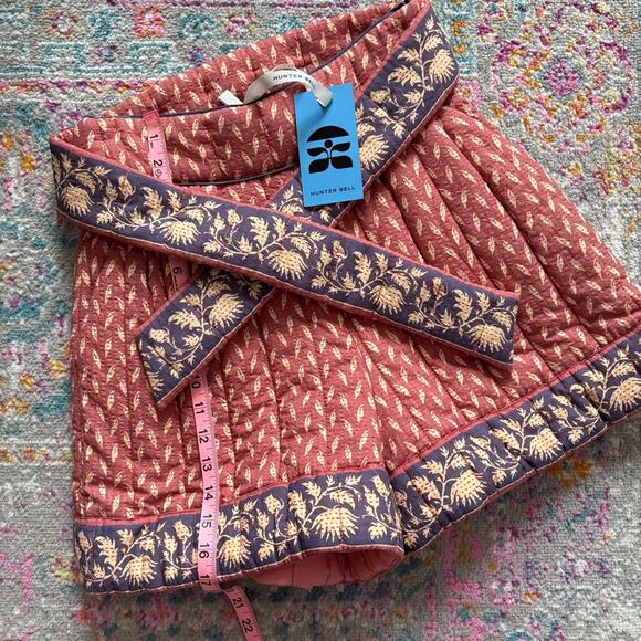 Hunter Bell Edith Patina Border Floral High Rise Quilted Shorts Women’s Size 6 - Picture 5 of 9